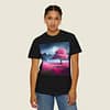 Moonlight Cherry Blossoms Unisex Garment-Dyed T-shirt - Image 6