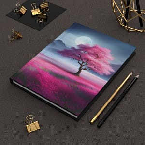 Moonlight Cherry Blossoms Hardcover Journal Matte