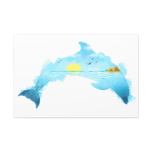 Dolphin Sunrise Canvas Gallery Wraps