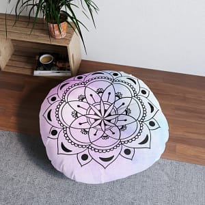 Mandala Tufted Floor Pillow, Round