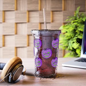 Creepy Pumpkin Purple Suave Acrylic Cup