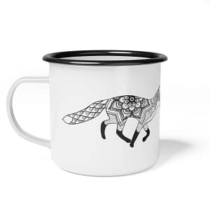 Fox Spirit Animal Enamel Camp Cup